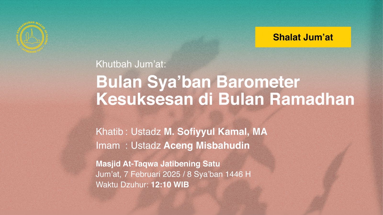 Bulan Sya’ban Barometer Kesuksesan di Bulan Ramadhan